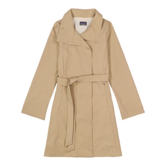 Vintage 2000 Patagonia Larissa Trench Coat Large Beige - Picture 1 of 14